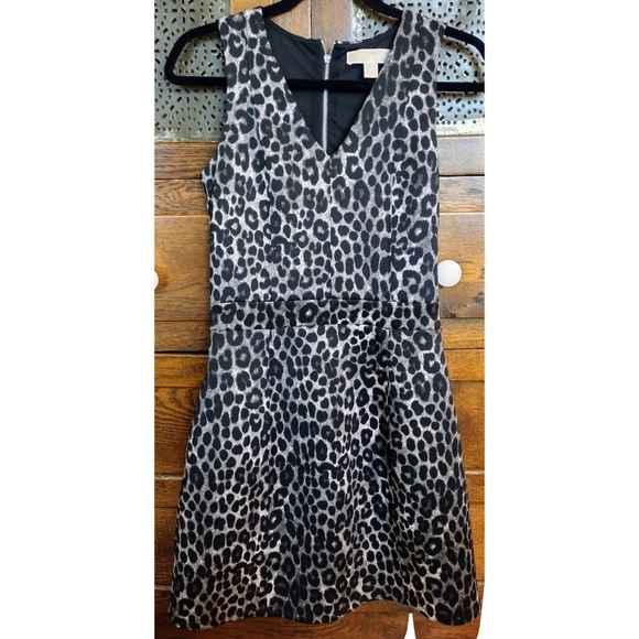 MICHAEL Michael Kors Leopard Print Scuba Dress, Size XS, Gray/Black - Picture 4 of 8